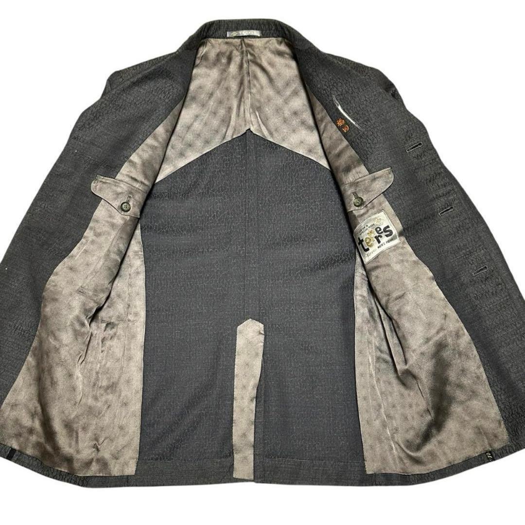 3 Piece Casual Suit Setup Charcoal Gray Rare Allover Pattern 3B S