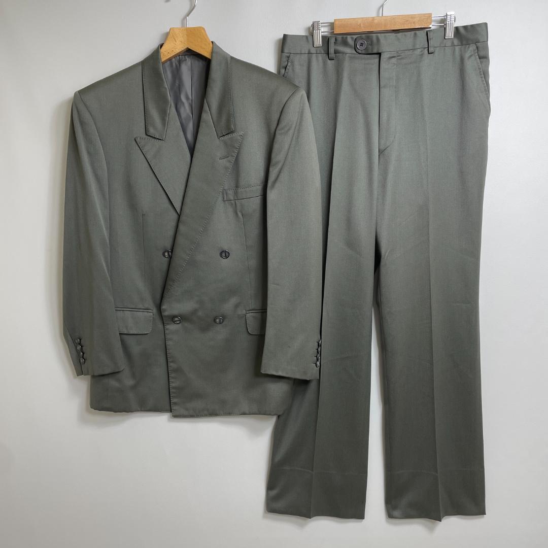 Christian Dior Double Setup Suit CD Logo Button Gray XL