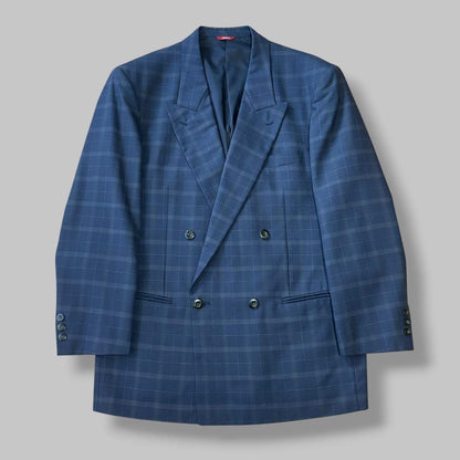 [Good Condition] DURBAN Suit Setup Double Breasted Check Navy L