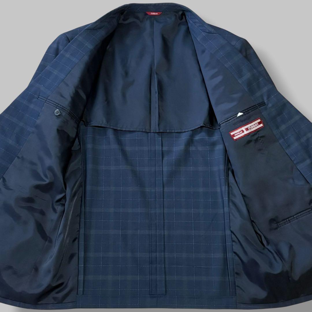 [Good Condition] DURBAN Suit Setup Double Breasted Check Navy L