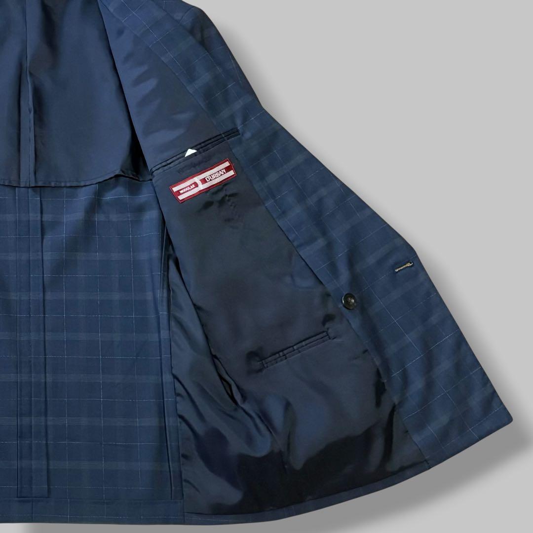 [Good Condition] DURBAN Suit Setup Double Breasted Check Navy L