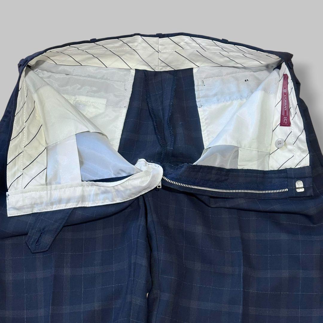 [Good Condition] DURBAN Suit Setup Double Breasted Check Navy L