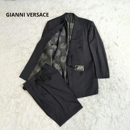 Versace Setup Suit Double Medusa Gray Stripe
