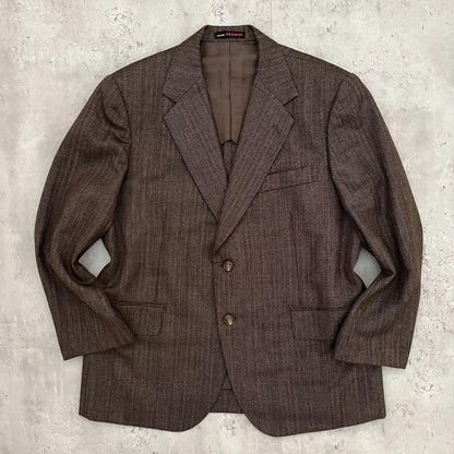 [Rare] 90's vintage brown wool suit setup ceremony