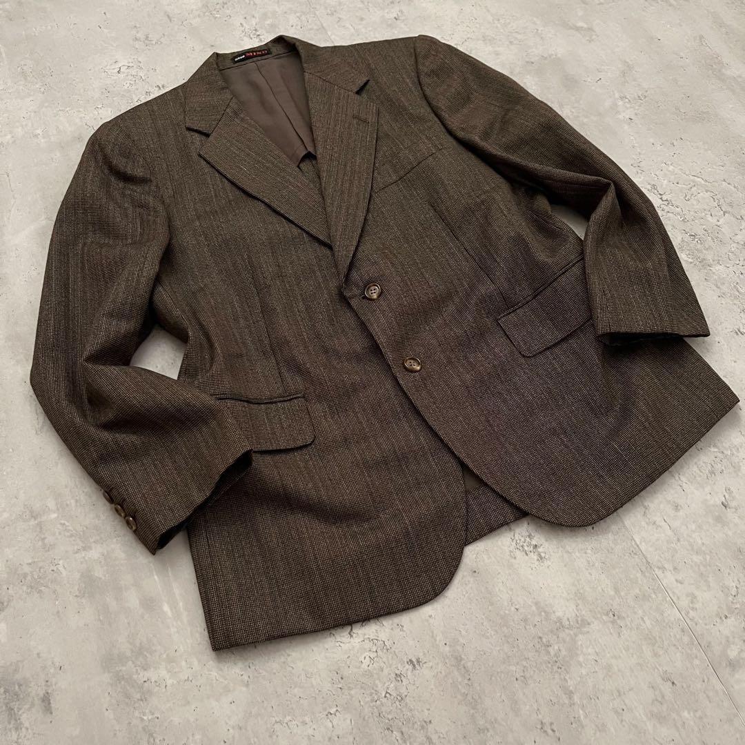 [Rare] 90's vintage brown wool suit setup ceremony