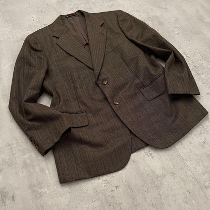 [Rare] 90's vintage brown wool suit setup ceremony