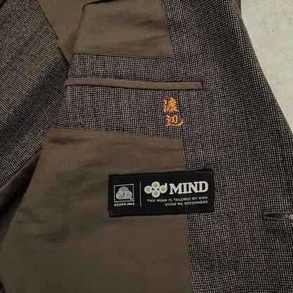 [Rare] 90's vintage brown wool suit setup ceremony
