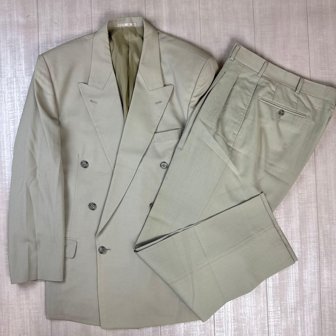 90’s double vintage suit L FOSH L size light green