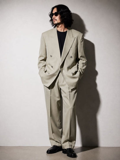 90’s double vintage suit L FOSH L size light green