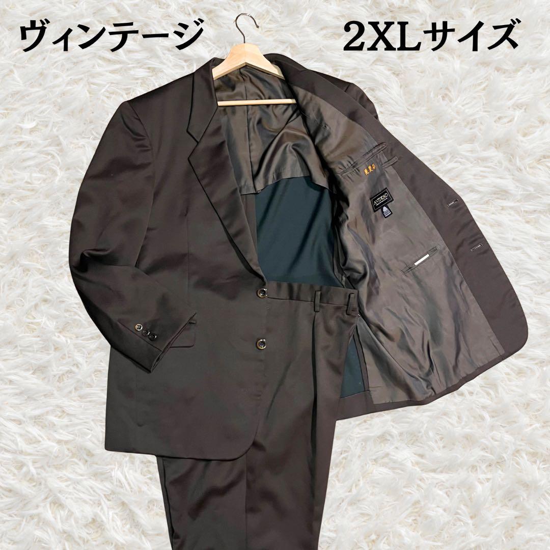 Vintage ANTI ROAD 100% Wool Suit Large Size Brown