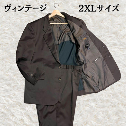 Vintage ANTI ROAD 100% Wool Suit Large Size Brown