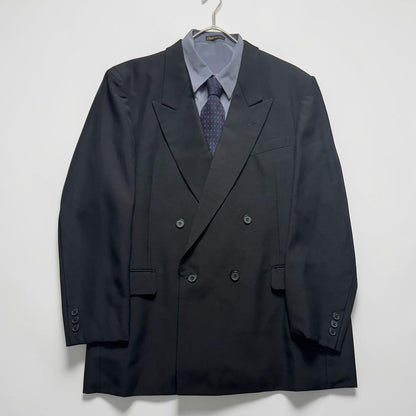 Vintage double suit setup shirt with YSL tie 4-piece set