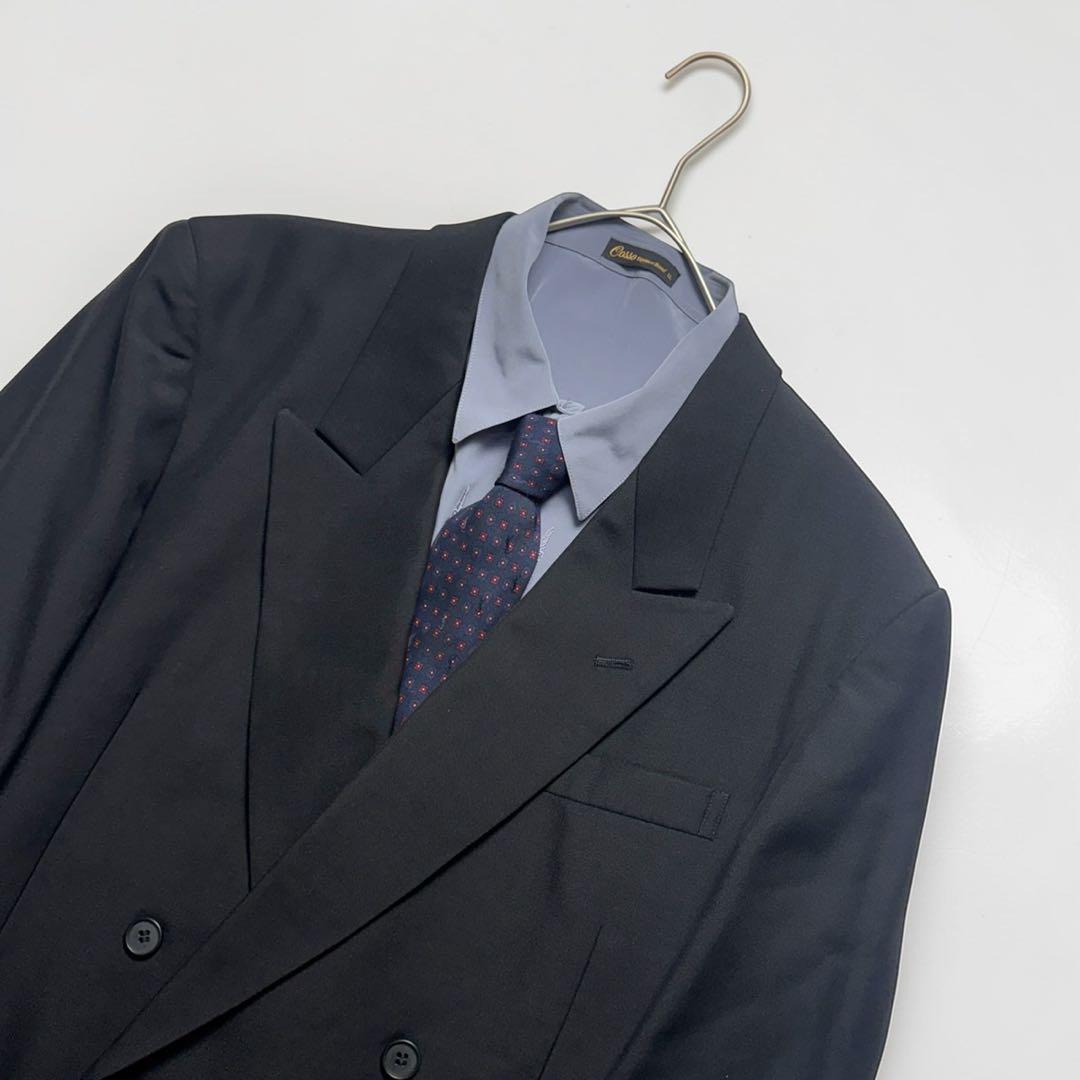 Vintage double suit setup shirt with YSL tie 4-piece set