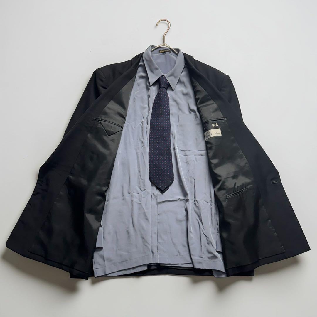Vintage double suit setup shirt with YSL tie 4-piece set
