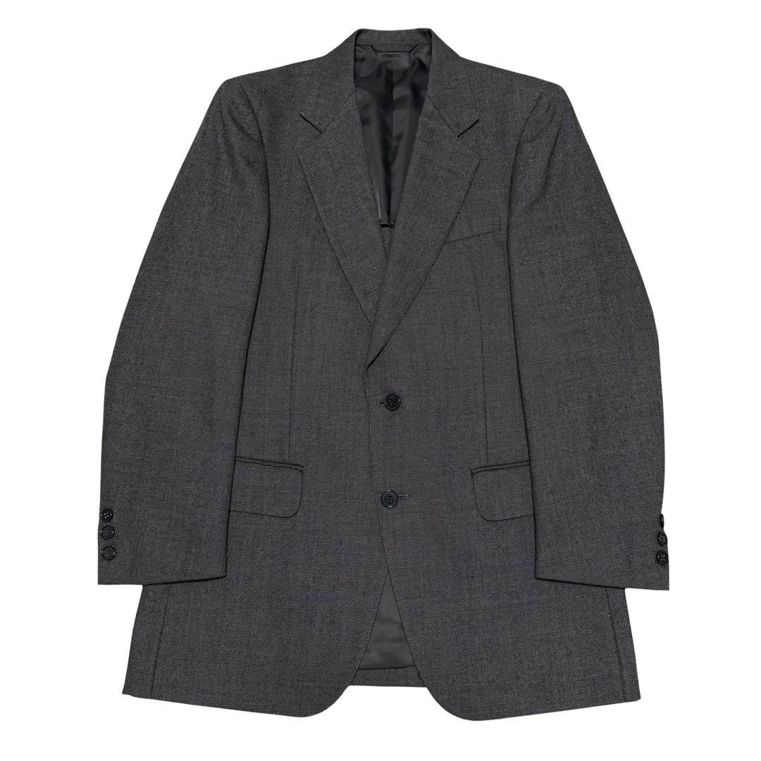3 Piece Suit Setup Charcoal Gray Business Made in Japan Wool L