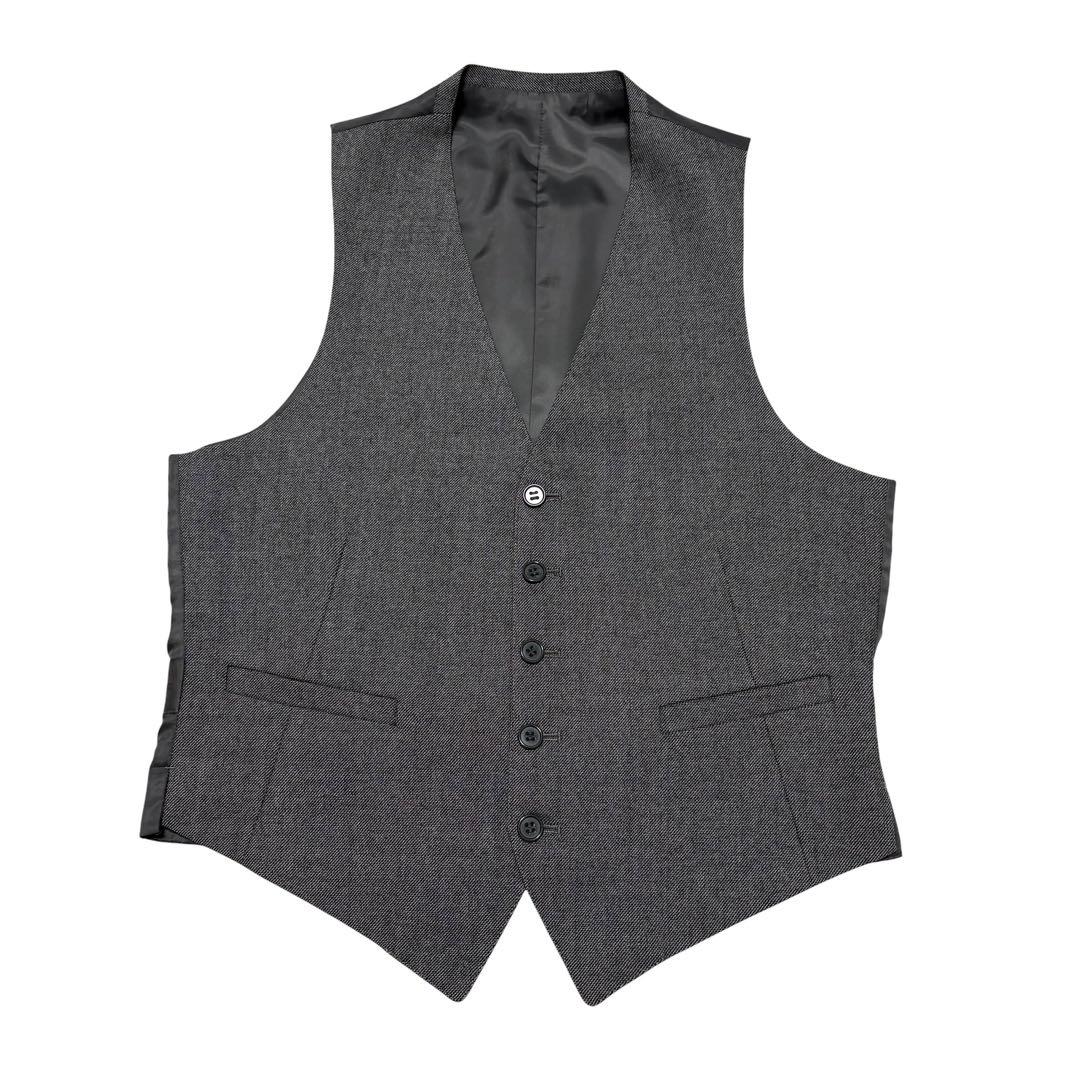 3 Piece Suit Setup Charcoal Gray Business Made in Japan Wool L