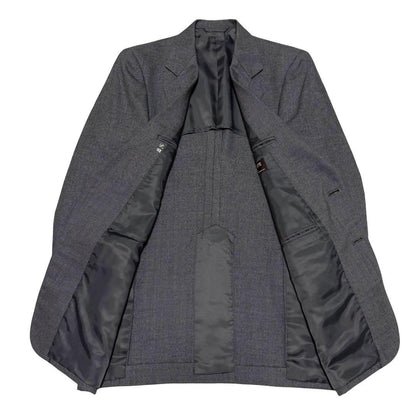 3 Piece Suit Setup Charcoal Gray Business Made in Japan Wool L