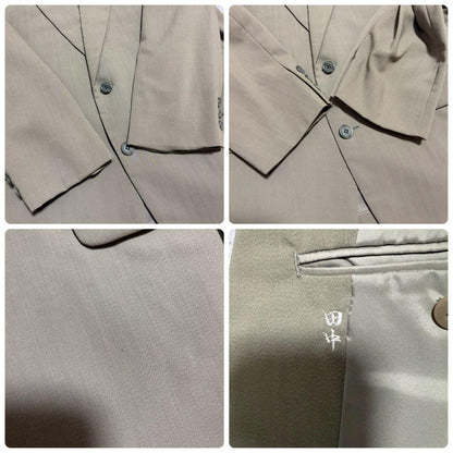 80-90s Vintage Suit Setup Masaki Suda Khaki Beige M