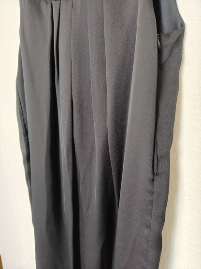 [Tokyo Soir] Long sleeveless dress pleated formal [9] Black ♡ Embroidery