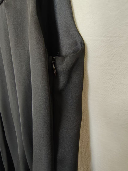[Tokyo Soir] Long sleeveless dress pleated formal [9] Black ♡ Embroidery