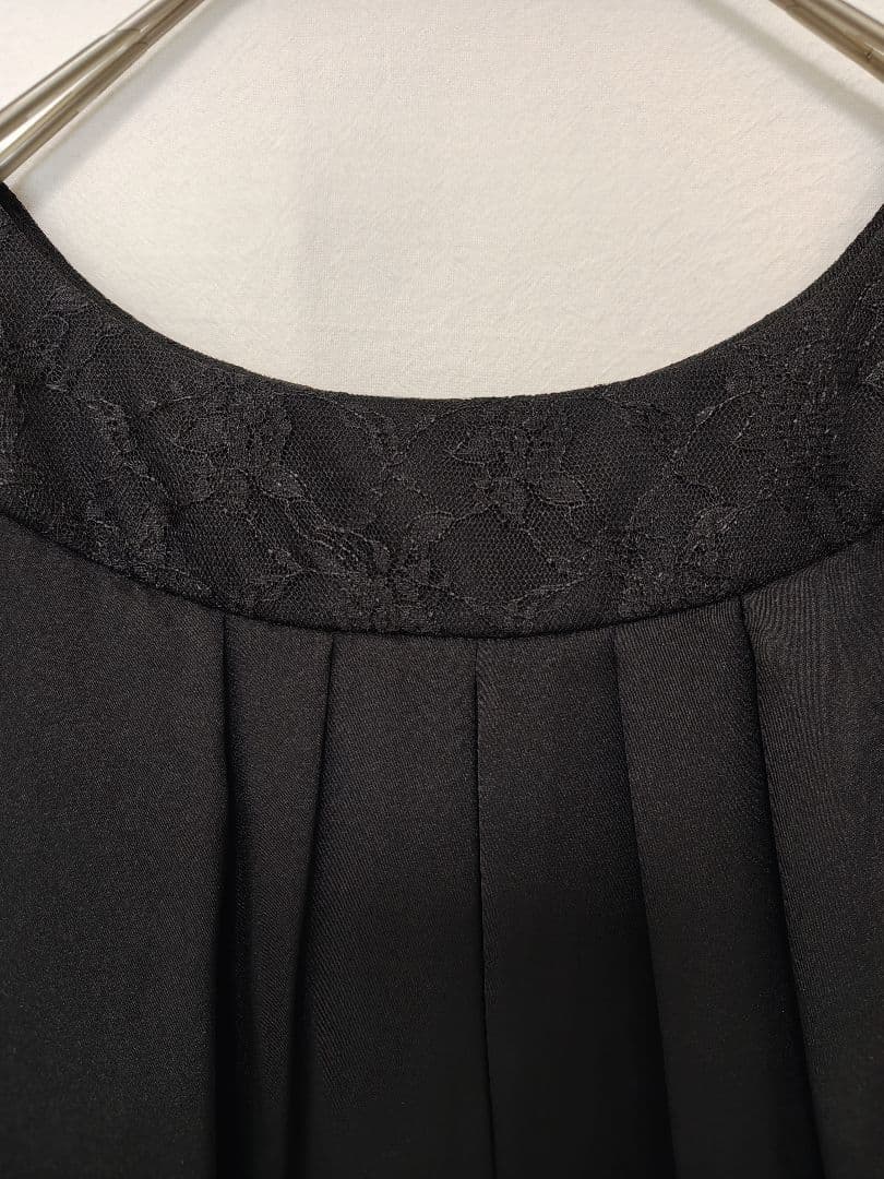 [Tokyo Soir] Long sleeveless dress pleated formal [9] Black ♡ Embroidery
