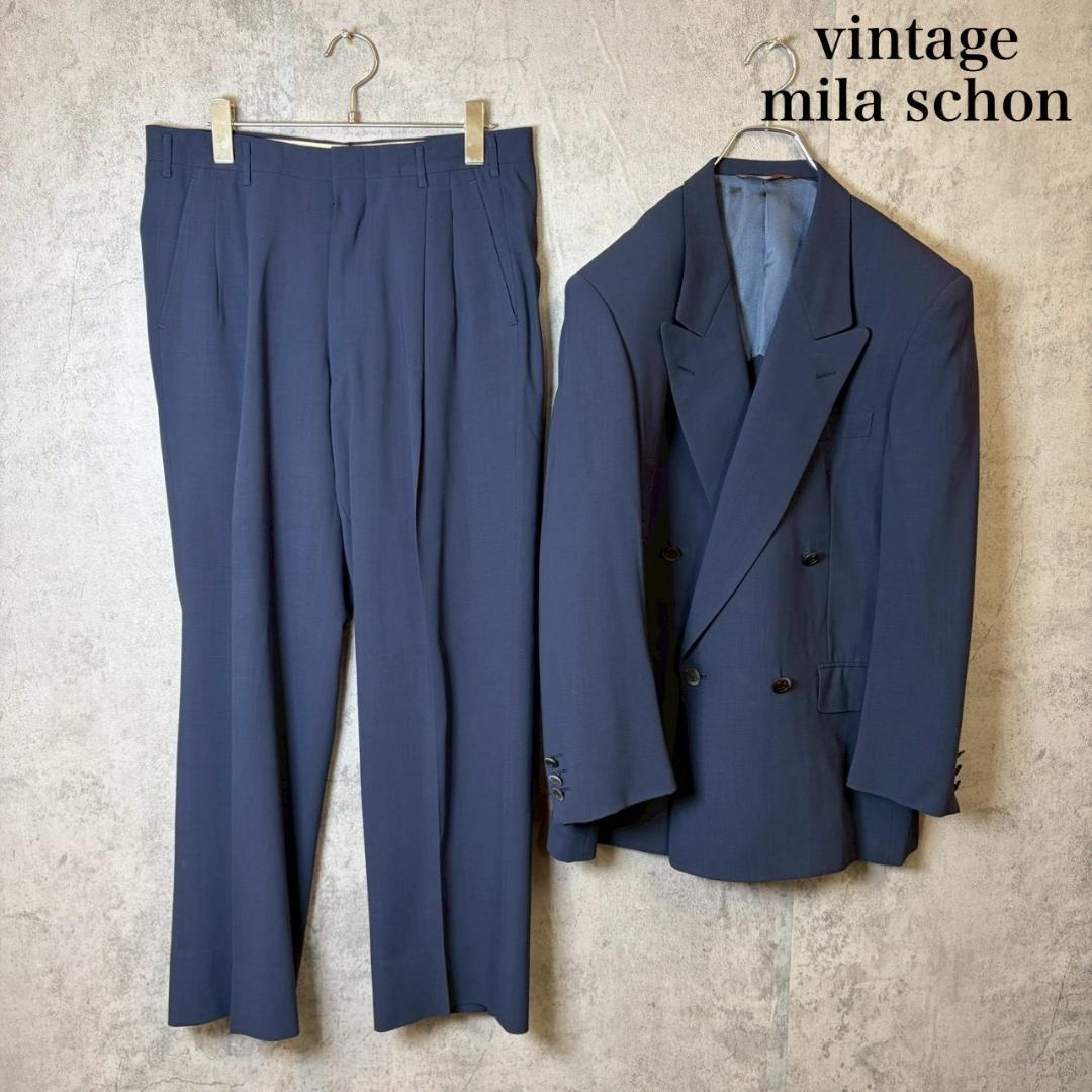 mila schon double suit setup navy blue unlined N3267