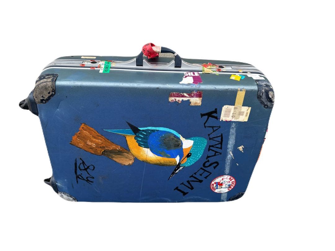 Rare Maruem Matsuzaki Japanese vintage suitcase Custom painted interior on both sides Good condition