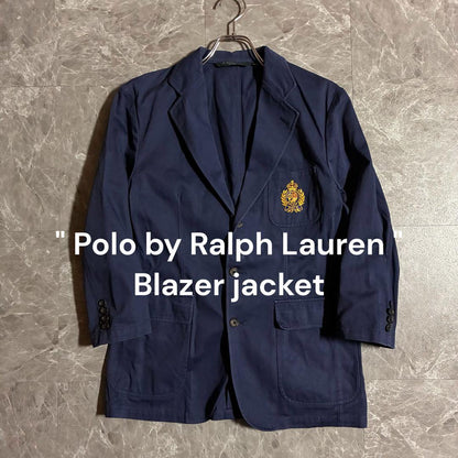 POLO Ralph Lauren Navy Blazer Jacket Big Patch Old Clothes Size 170