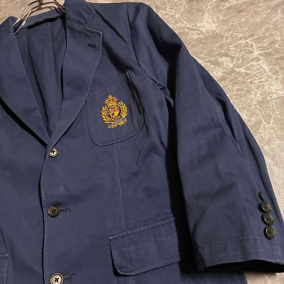 POLO Ralph Lauren Navy Blazer Jacket Big Patch Old Clothes Size 170