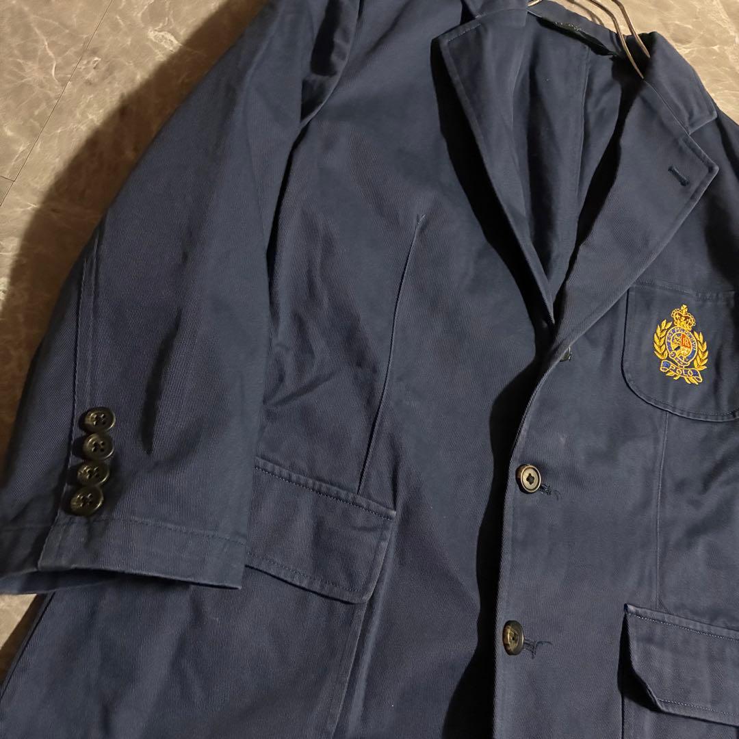 POLO Ralph Lauren Navy Blazer Jacket Big Patch Old Clothes Size 170