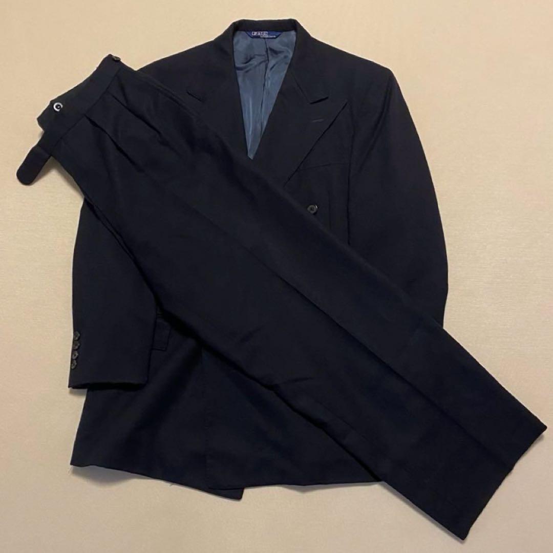 90s Ralph Lauren Double Setup Wide Pants Two Tuck Dark Blue L