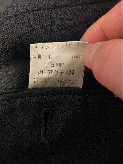 90s Ralph Lauren Double Setup Wide Pants Two Tuck Dark Blue L