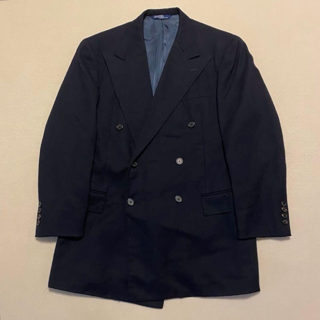 90s Ralph Lauren Double Setup Wide Pants Two Tuck Dark Blue L