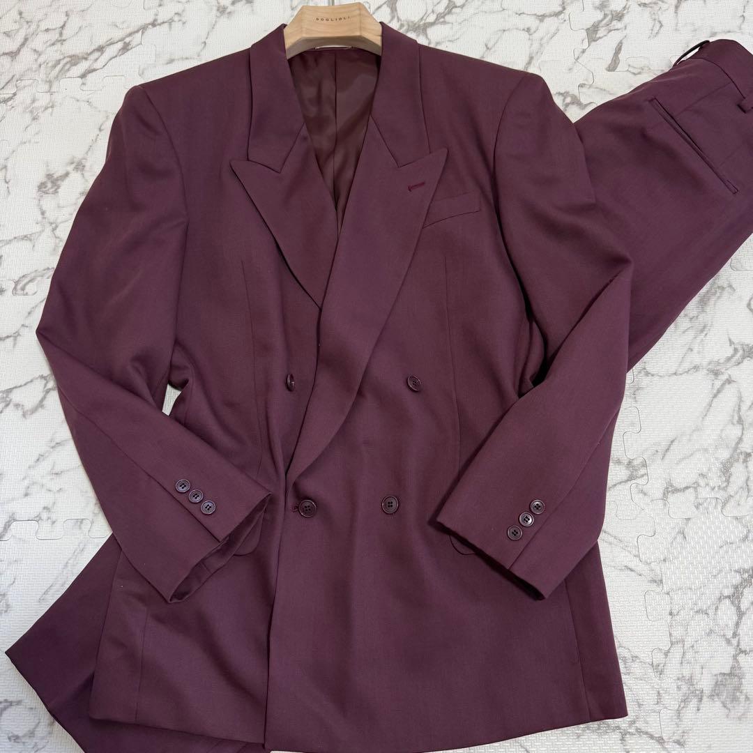 [vintage] Setup double suit classic red finest wool