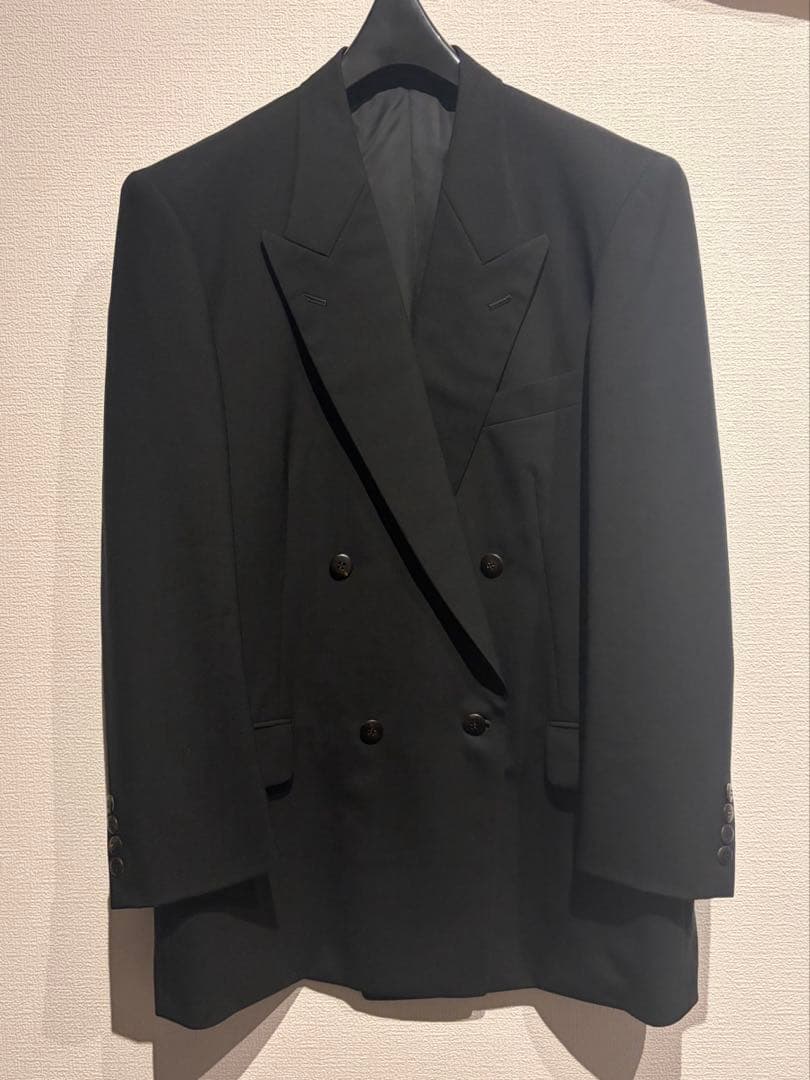 [Extremely Good Condition] Christian Dior Double Setup Suit AB5 Black 100% Wool