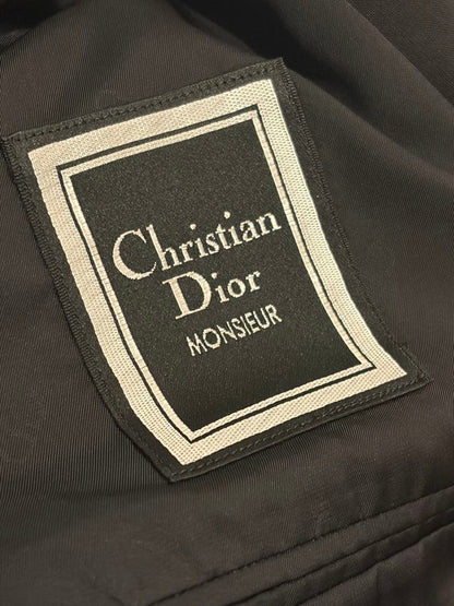 [Extremely Good Condition] Christian Dior Double Setup Suit AB5 Black 100% Wool