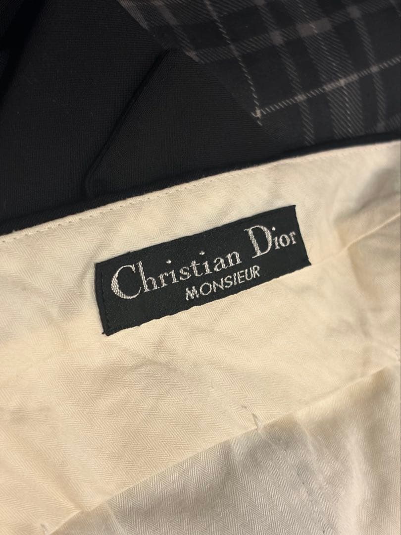 [Extremely Good Condition] Christian Dior Double Setup Suit AB5 Black 100% Wool