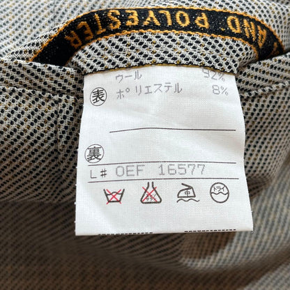 90s Vintage Allover Pattern Slacks Suit Pants Gray Wool Blend Made in Japan
