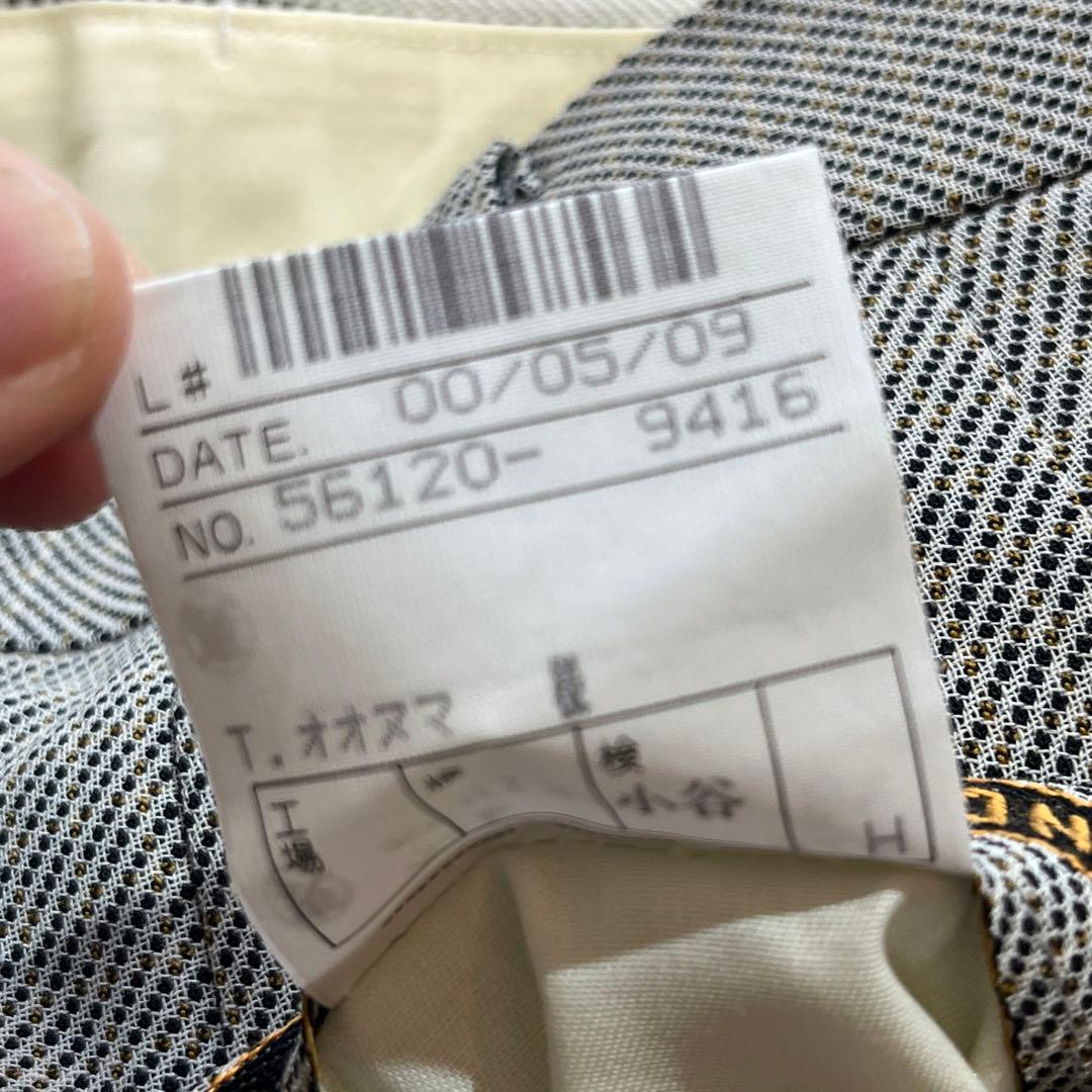 90s Vintage Allover Pattern Slacks Suit Pants Gray Wool Blend Made in Japan