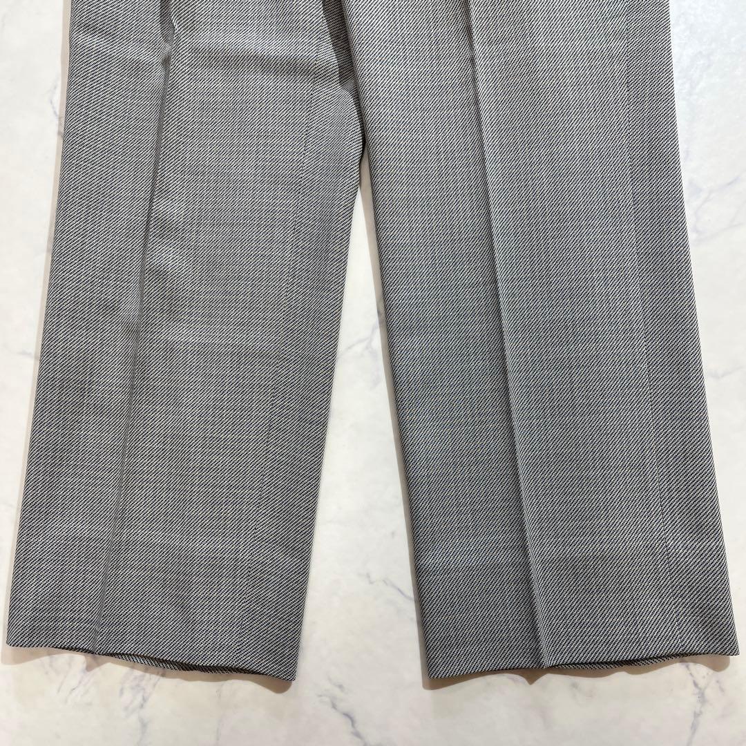 90s Vintage Allover Pattern Slacks Suit Pants Gray Wool Blend Made in Japan