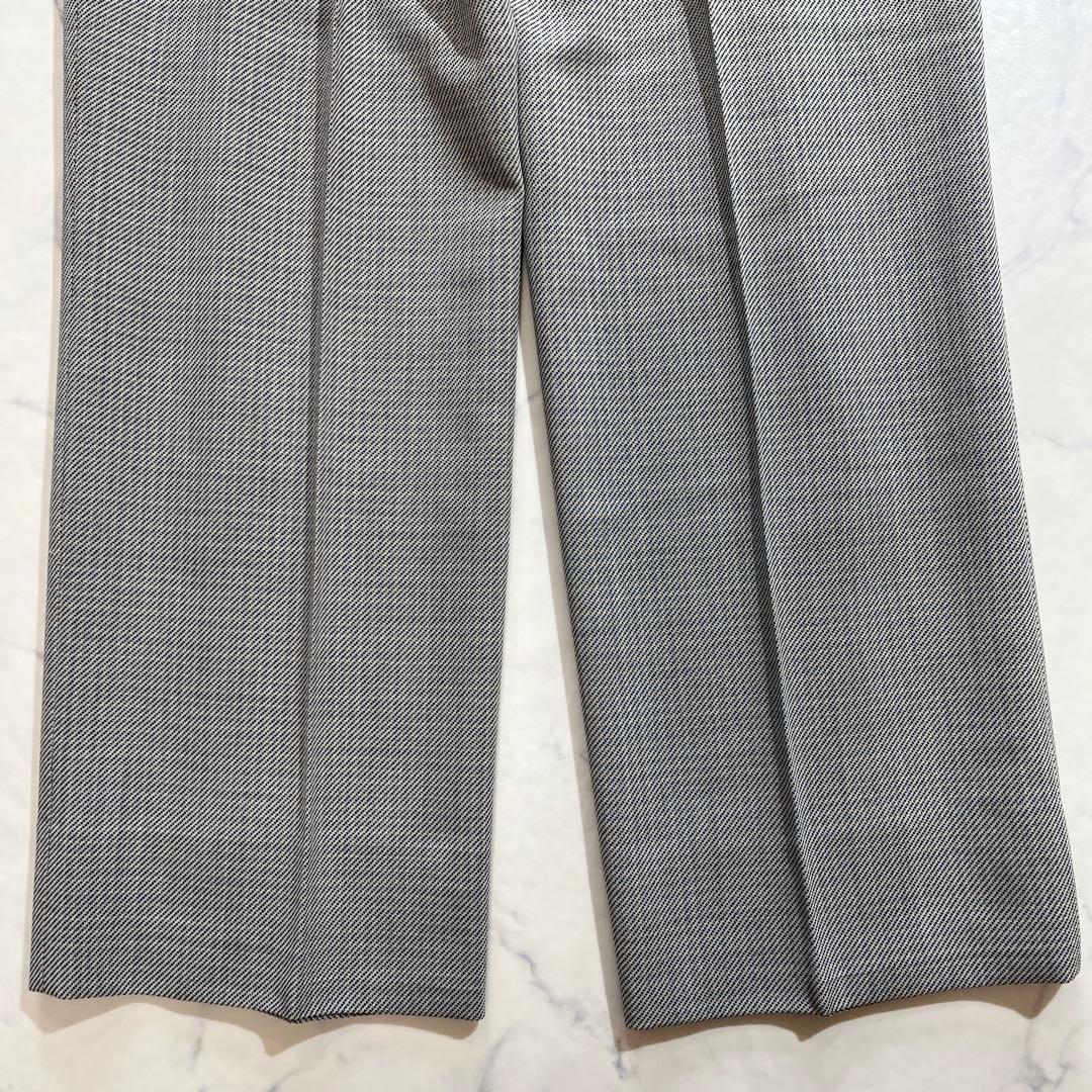 90s Vintage Allover Pattern Slacks Suit Pants Gray Wool Blend Made in Japan