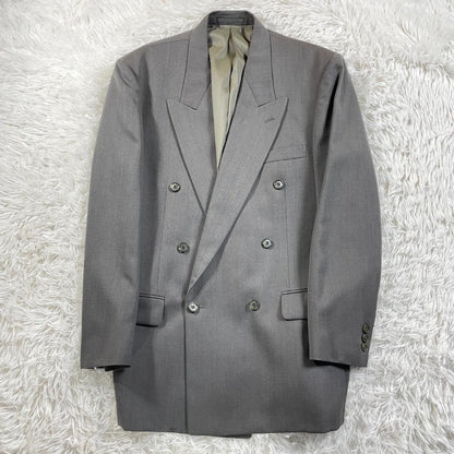 80s 90s 6 Button Double Suit Setup Gray Vintage
