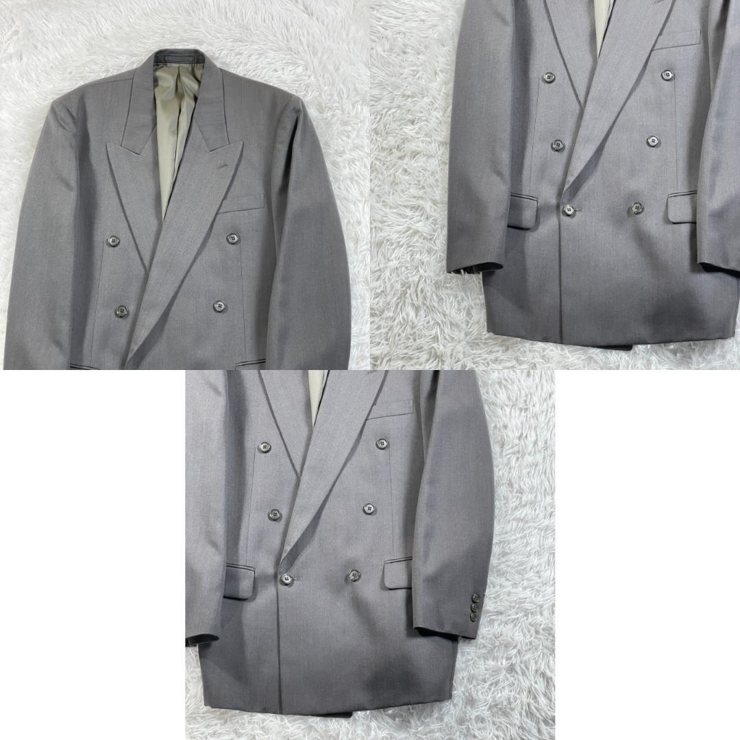80s 90s 6 Button Double Suit Setup Gray Vintage