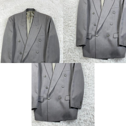 80s 90s 6 Button Double Suit Setup Gray Vintage