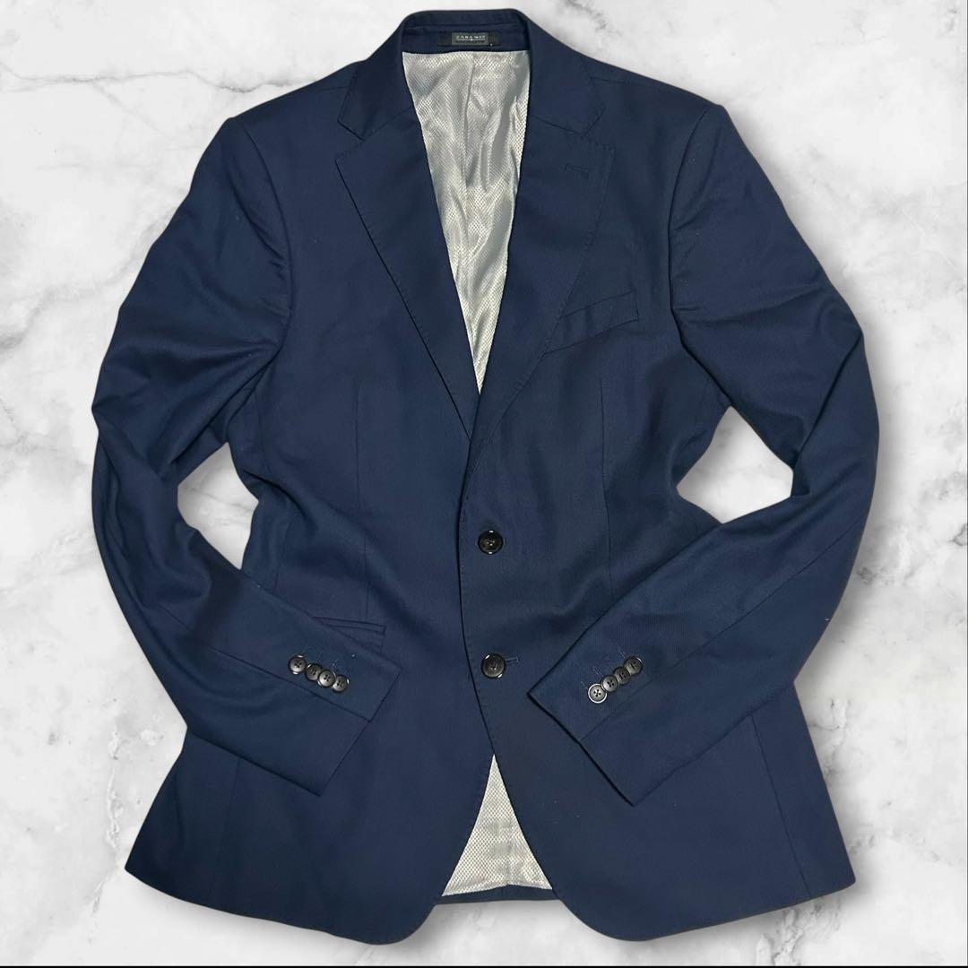 [Good Condition] ZARA MAN Tailored Jacket Navy L Equivalent Lining All Over Pattern