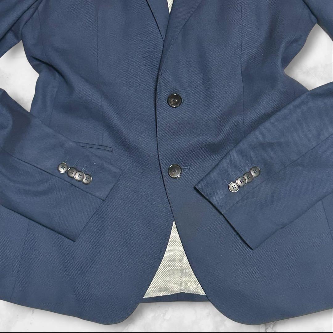 [Good Condition] ZARA MAN Tailored Jacket Navy L Equivalent Lining All Over Pattern