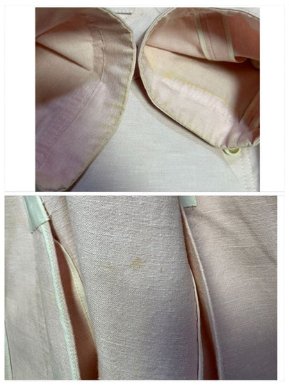 [Rare☆VINTAGE☆Short sleeve suit☆Setup] Pink Light blue M