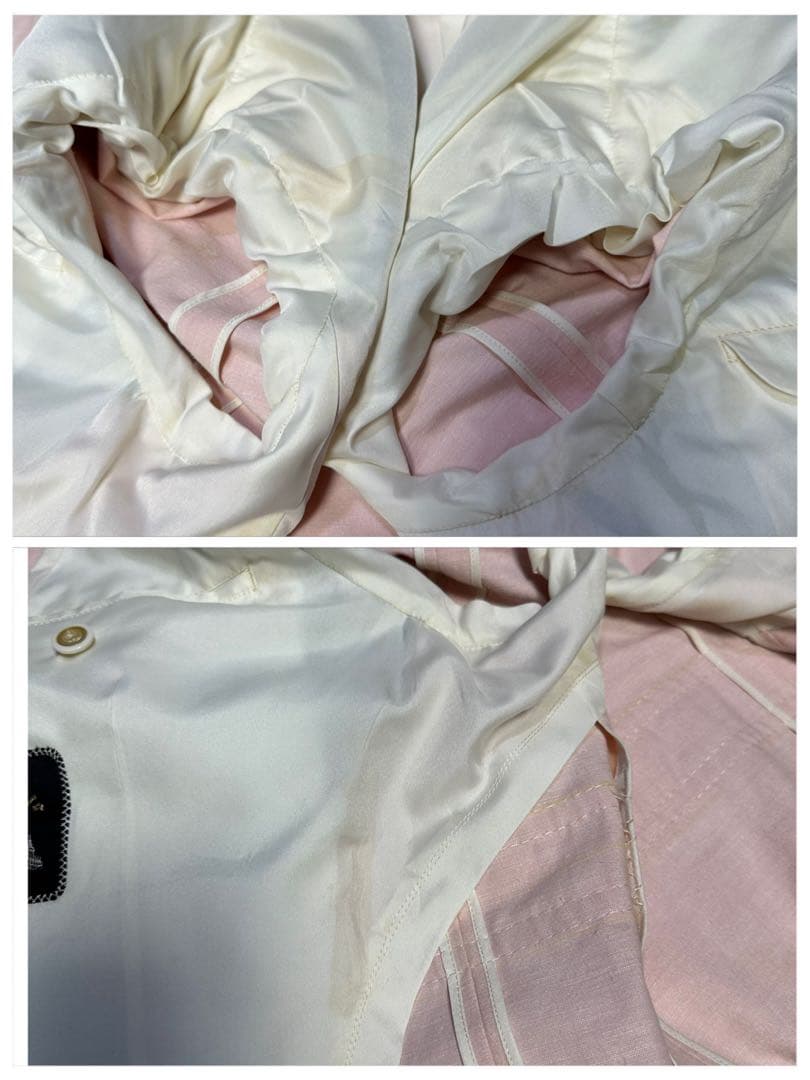 [Rare☆VINTAGE☆Short sleeve suit☆Setup] Pink Light blue M