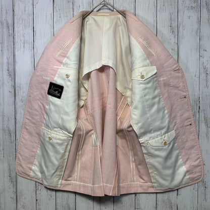 [Rare☆VINTAGE☆Short sleeve suit☆Setup] Pink Light blue M