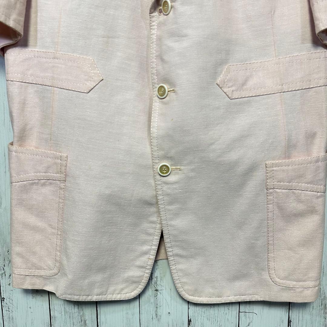 [Rare☆VINTAGE☆Short sleeve suit☆Setup] Pink Light blue M